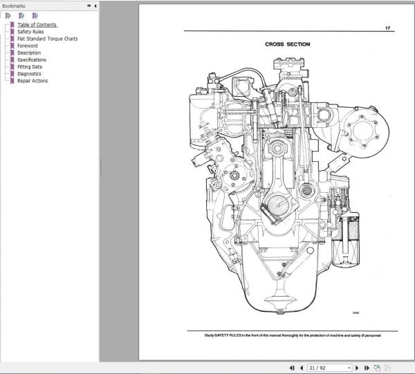 Fiat Allis 8465 Engine Service Manual60406543 2
