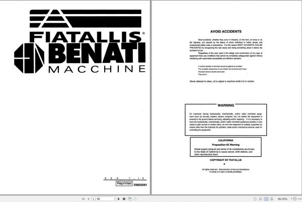 Fiat Allis Benati Electronic Version 716 Technical Data 1
