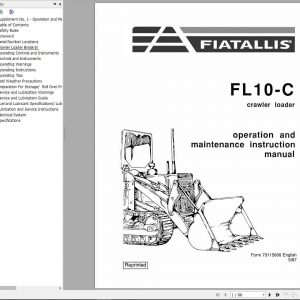 Fiat Allis Crawler Loader FL10C Operators Manual73115606 1