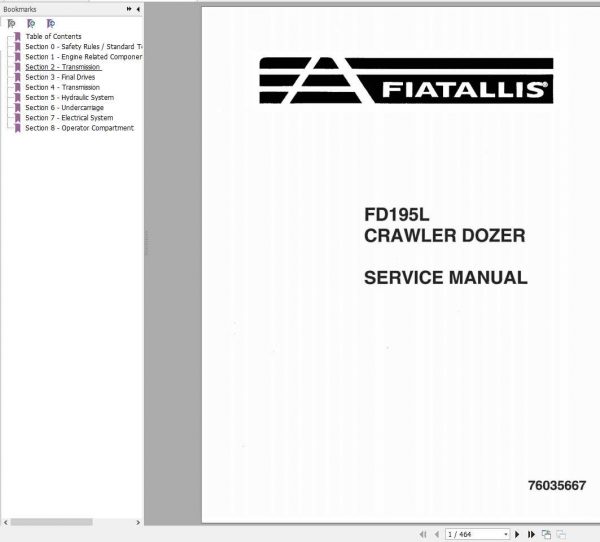 Fiat Allis FD195L Crawler Dozer Service Manual76035667 1