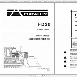 Fiat Allis FD30 Crawler Tractor Dozer Service Manuals 1