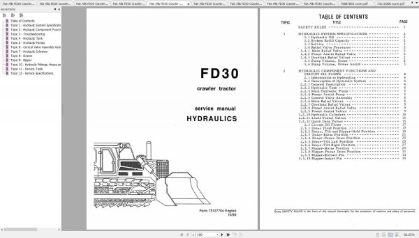 Fiat Allis FD30 Crawler Tractor Dozer Service Manuals 4