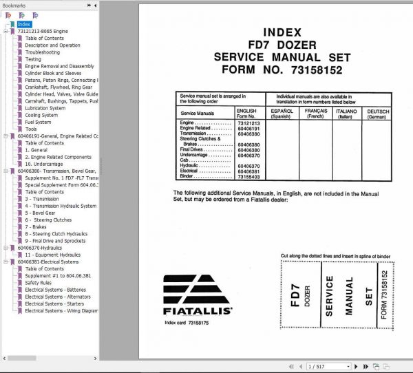 Fiat Allis FD7 Dozer Service Manual73158152 1