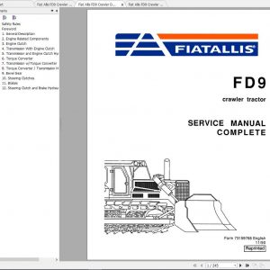 Fiat Allis FD9 Crawler Dozer Tractor Service Manuals 1