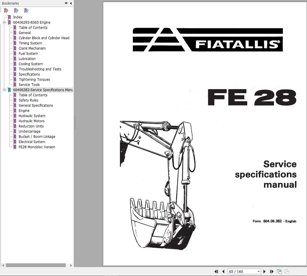 Fiat Allis FE28 Crawler Excavator Service Manual73158170 2