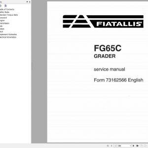 Fiat Allis FG65C Grader Service Manual73162566 1