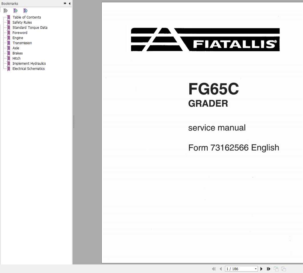 Fiat Allis FG65C Grader Service Manual73162566 1