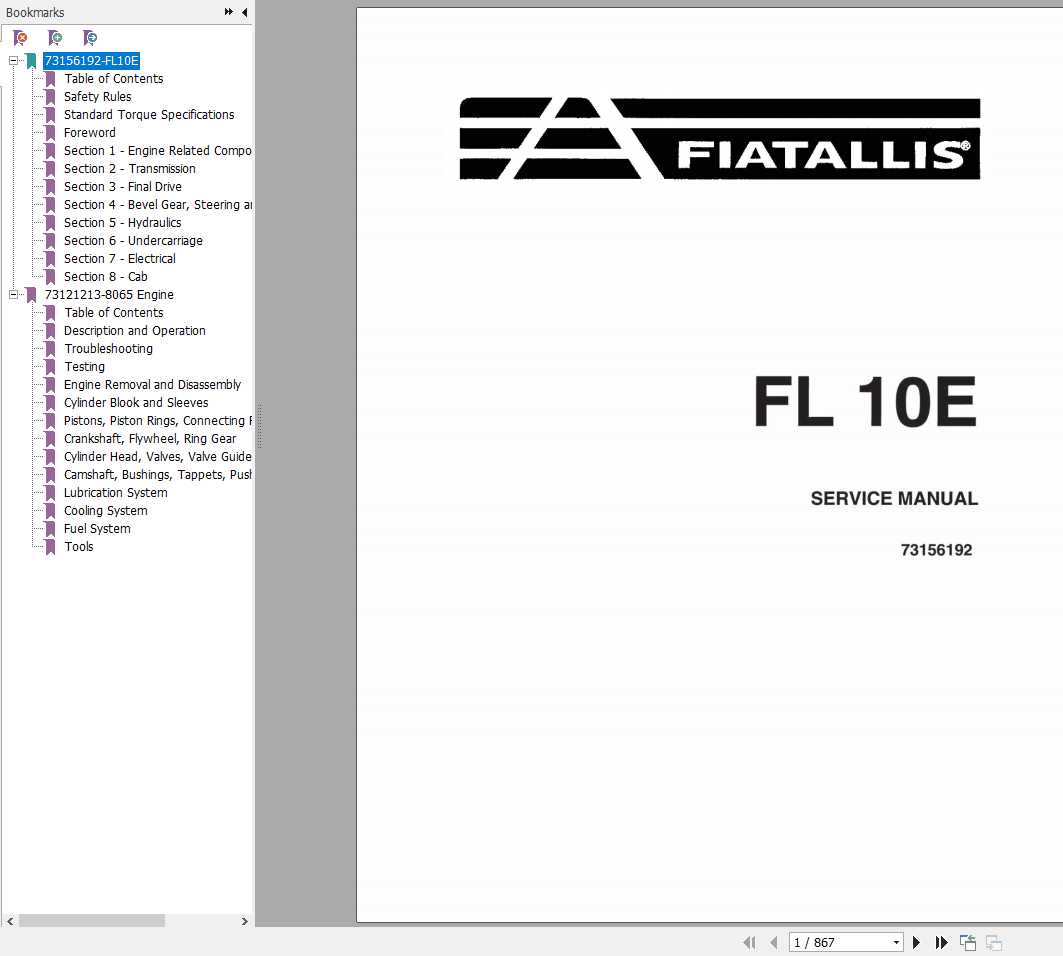 Fiat Allis FL10E FL145 Crawler Loader Service Manual73156192 1