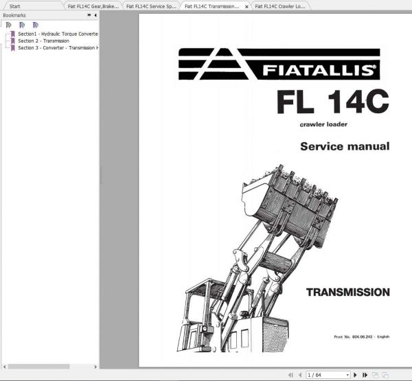 Fiat Allis FL14C Crawler Loader Service Manuals 3