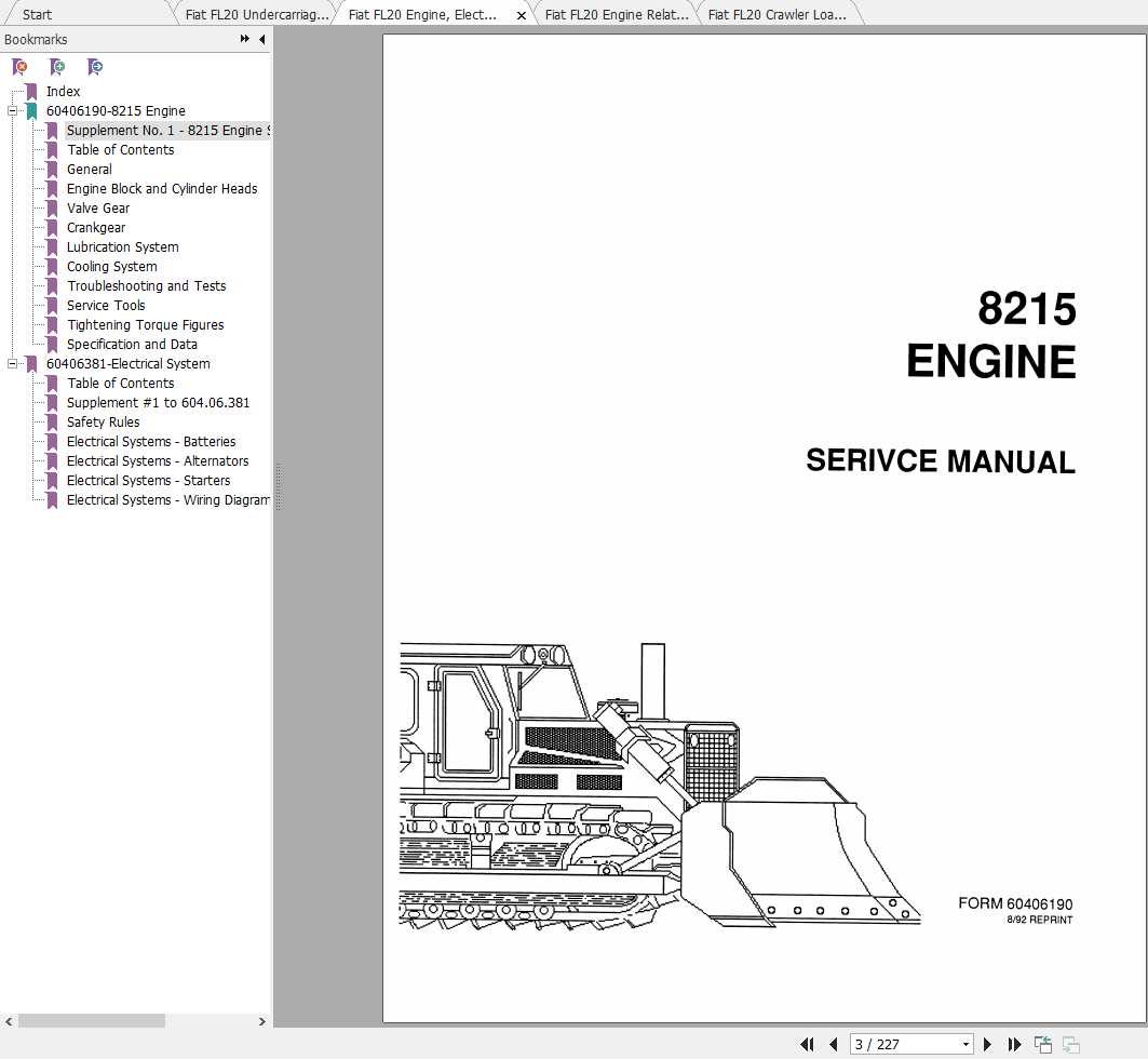 Fiat Allis FL20 Crawler Loader Service Manuals 4