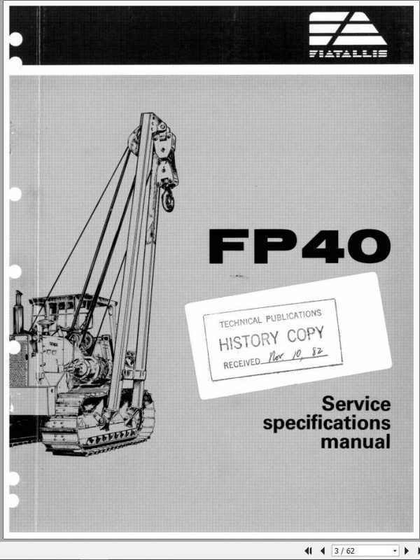 Fiat Allis FP40 Pipelayer Service Manual60406374 1