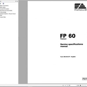 Fiat Allis FP60 Pipelayer Service Specifications Manual60406271 1