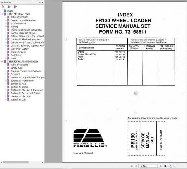 Fiat Allis FR130 Wheel Loader Service Manual73158811 1