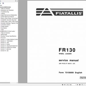 Fiat Allis FR130 Wheel Loader Service Manual73158811 3
