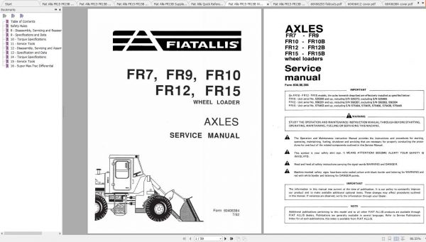 Fiat Allis FR15 FR15B Wheel Loaders Service Manuals 3