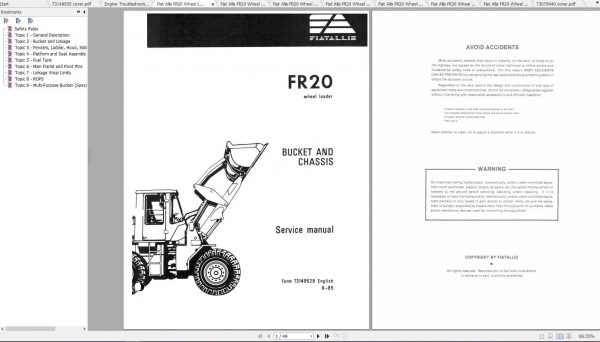 Fiat Allis FR20 Wheel Loader Service Manuals 2