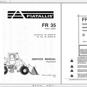 Fiat Allis FR35 Wheel Loader Service Manuals 3