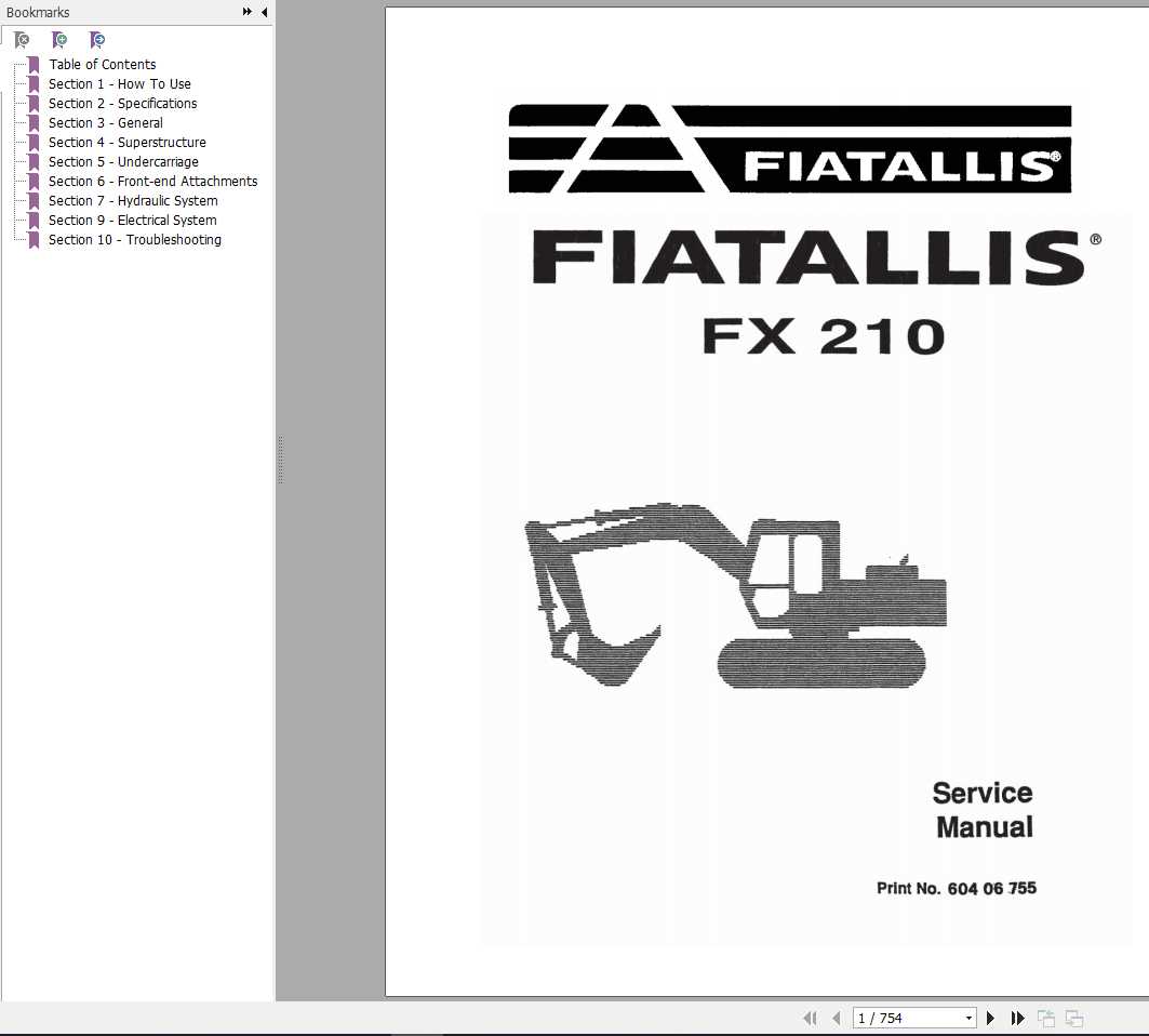 Fiat Allis FX210 Excavator Service Manual60406755 1