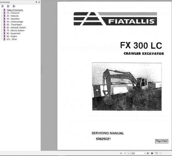 Fiat Allis FX300LC Crawler Excavator Service Manual59825021 1