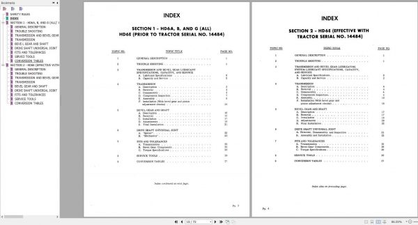 Fiat Allis HD6A HD6B HD6E HD6G Crawler Tractors Transmission Bevel Gear Service Manual70650432 2