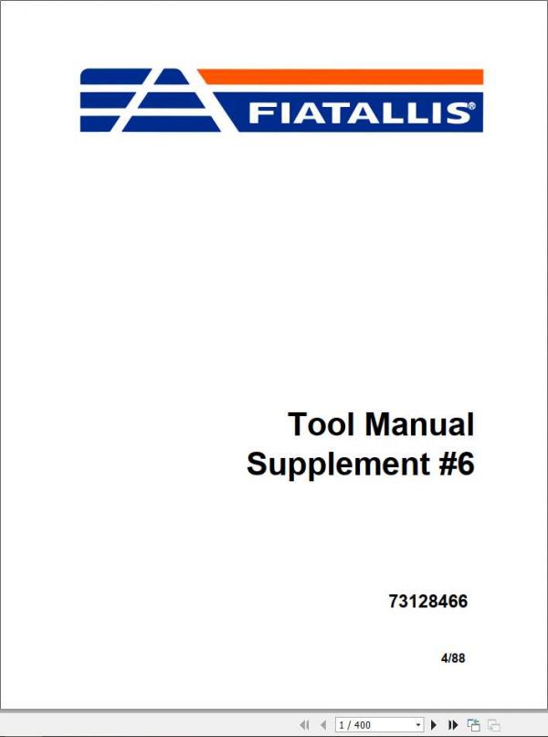 Fiat Allis Tool Manual Supplement73128466 1