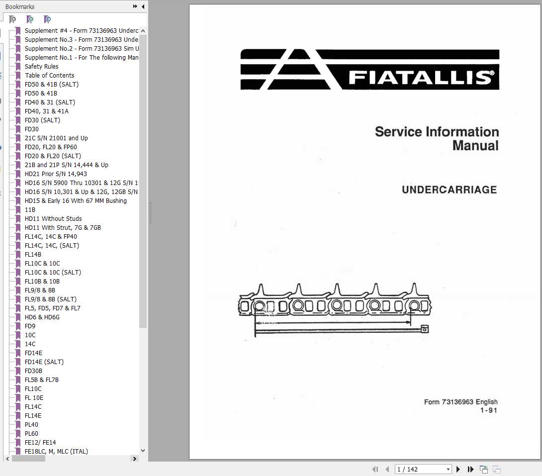Fiat Allis Undercarriage Service Information Manual73136963 1