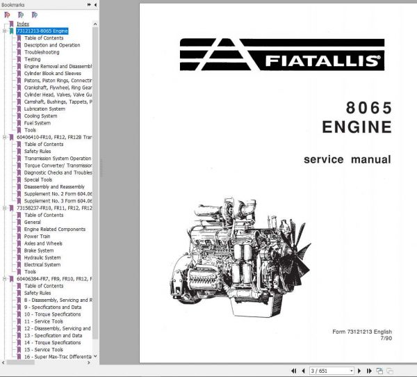 Fiat Allis Wheel Loader FR11 Service Manual73158161 2
