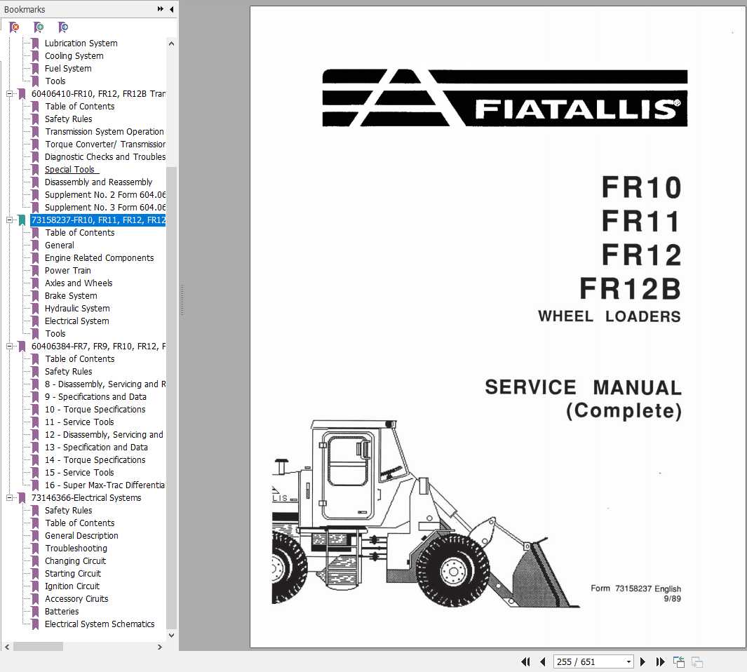 Fiat Allis Wheel Loader FR11 Service Manual73158161 3