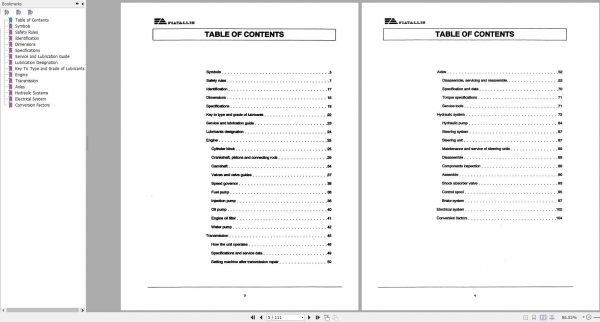 Fiat Allis Wheel Loader FR140 Service Specification Manual75314894 2