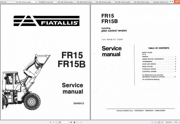 Fiat Allis Wheel Loader FR15B Service Manuals 2