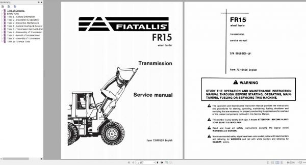 Fiat Allis Wheel Loader FR15 Service Manual73149528 1