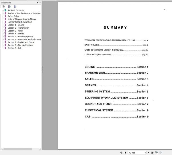 Fiat Allis Wheel Loader FR2202 Service Manual 2