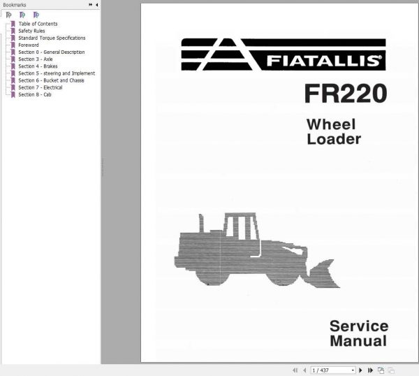Fiat Allis Wheel Loader FR220 Service Manual 1