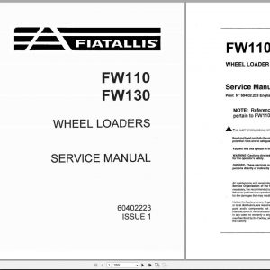 Fiat Allis Wheel Loader FW110 FW130 Service Manual 1