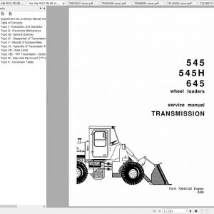 Fiat Allis Wheel Loaders 545 545H 545B Service Manuals 4