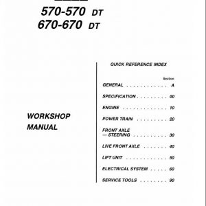 Fiat Trattori 570 570DT 670 670DT Tractors Workshop Manual6035420201 1