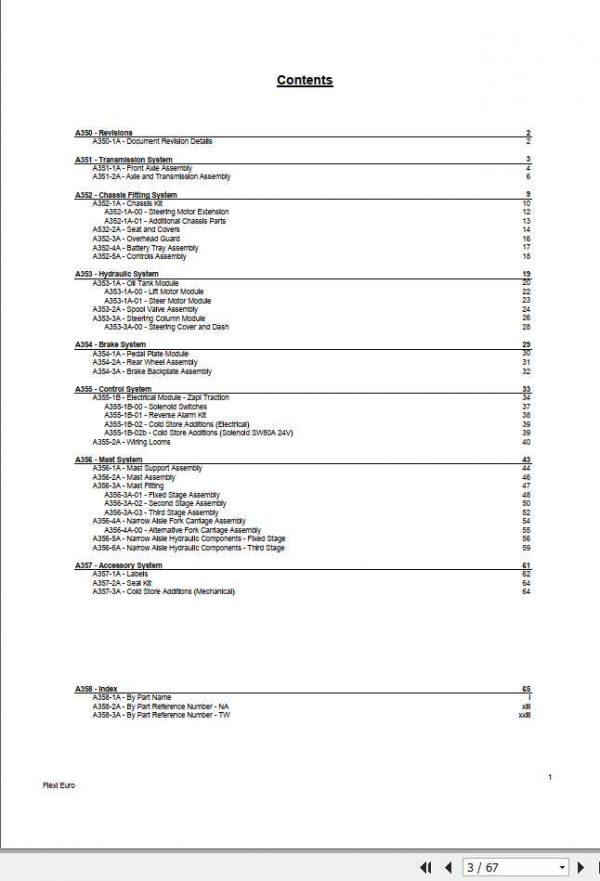 Flexi EURO Forklift Parts Manual42238 00 2
