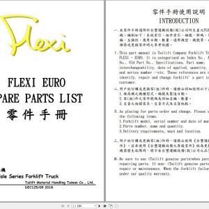 Flexi EURO Forklift Spare Part List 1
