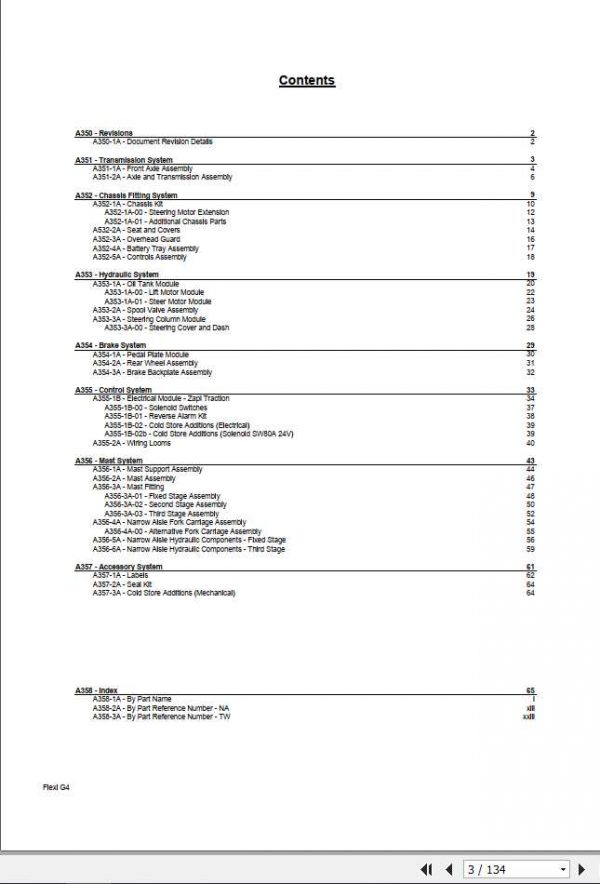 Flexi Forklift G4 AC Parts Manual42055 00 2