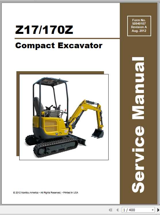 GEHL Compact Excavator 170ZZ17 Service Manual 1