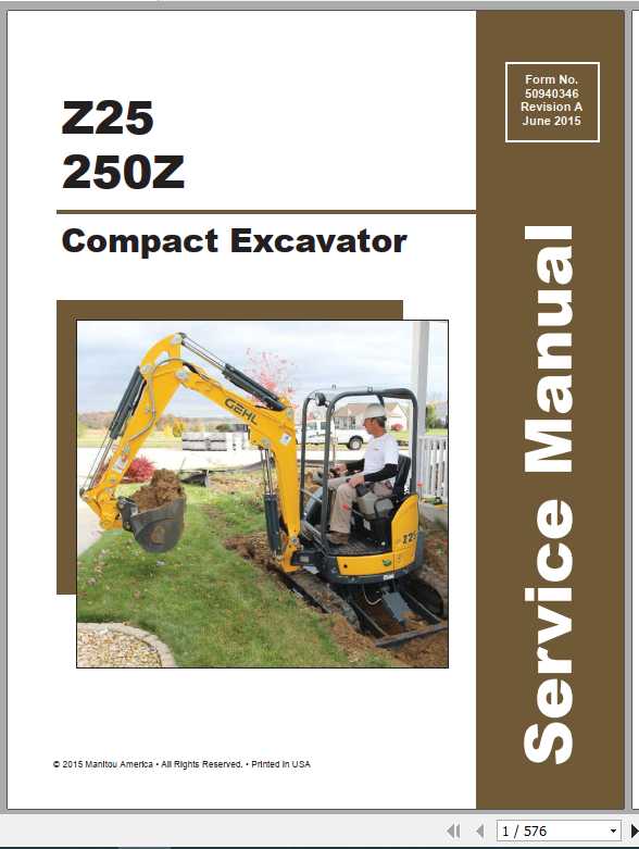 GEHL Compact Excavator 250ZZ25 Service Manual50940346 1