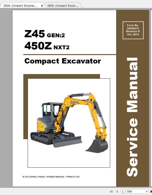 GEHL Compact Excavator 450ZZ45 Service Manual 1