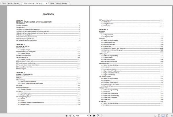 GEHL Compact Excavator 800ZZ80 Service Manual 3 1