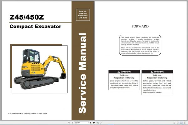 GEHL Mustang 546GB PDF 2020 Service Manuals DVD 0