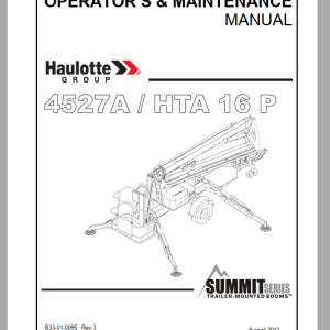 Haulotte 4527A HTA 16P Operator Maintenance Manual
