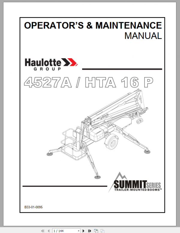 Haulotte Boom Personel Lift 4527 Operators Manual 1