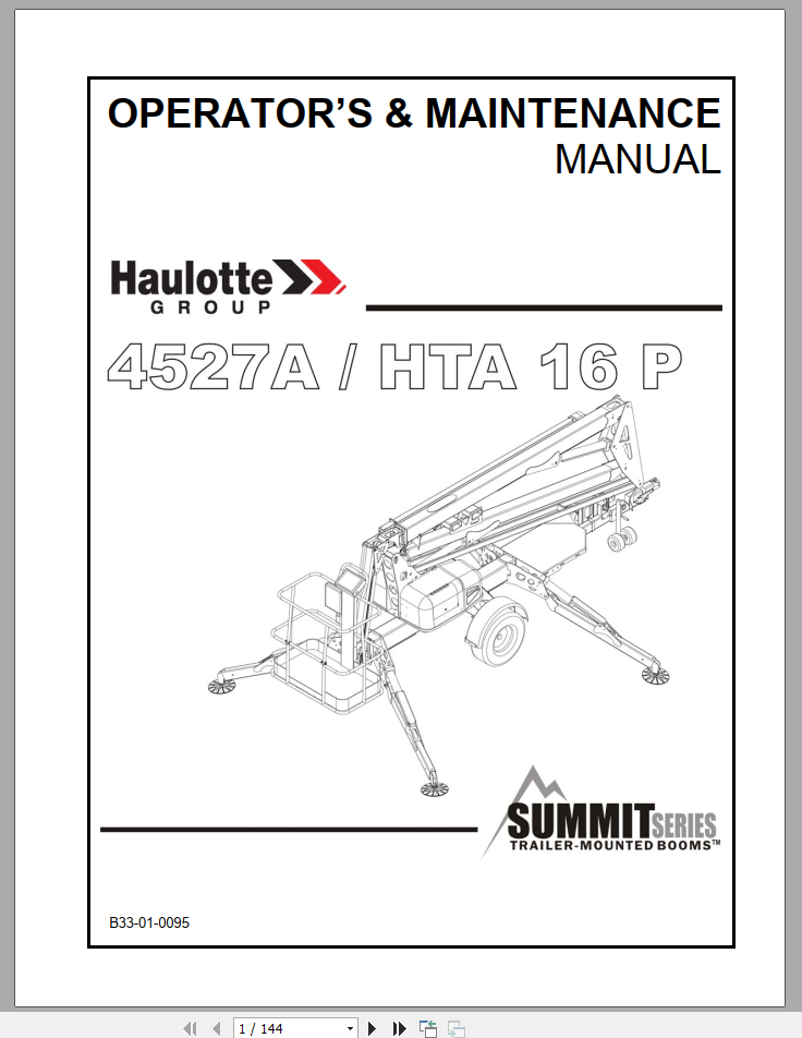 Haulotte Boom Personel Lift 4527 Operators Manual 1