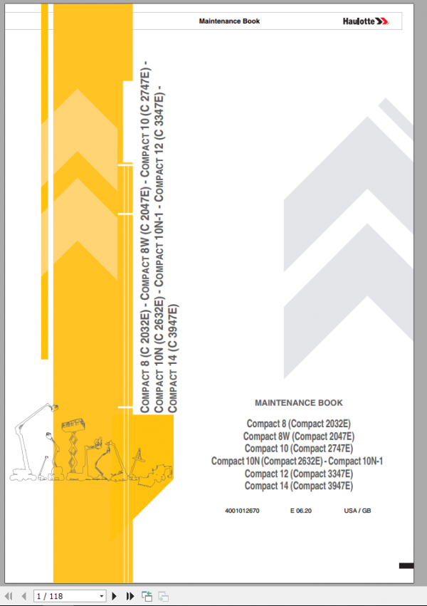 Haulotte COMPACT 8 10N 14 Maintenance Book 2nrs5k