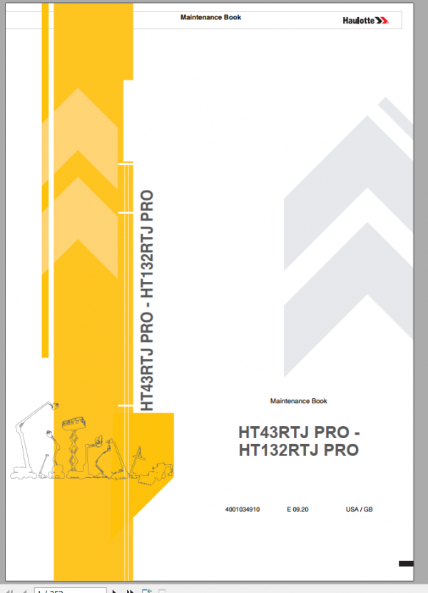 Haulotte HT43RTJ PRO   HT132RTJ PRO Maintenance Book