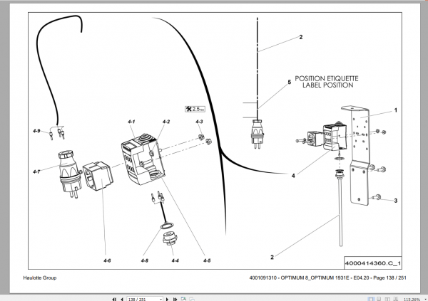 Haulotte OPTIMUM 8 1931EE0420 Part Manual 3